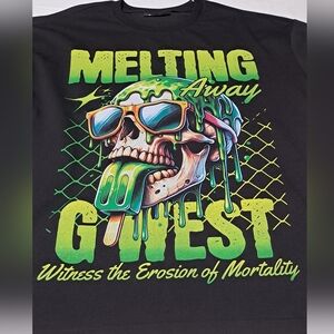 G WEST SKULL MENS T-SHIRT Melting Away Witness The Erosion Of Mortality NWT